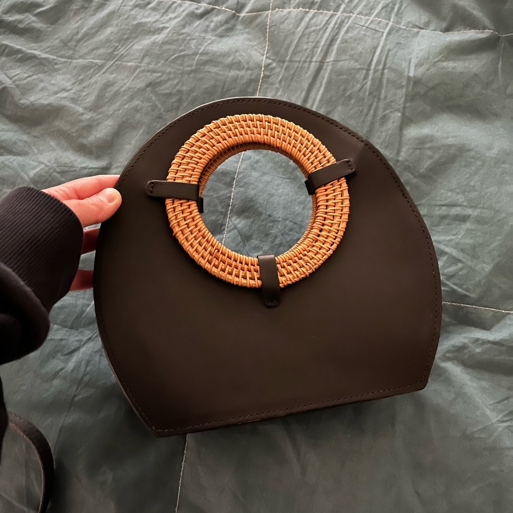 Soludos black leather purse